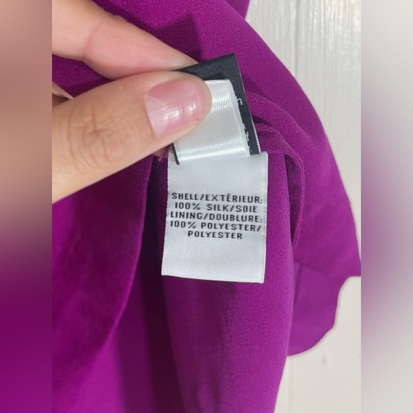 Diane Von Furstenberg 100% Silk Kaley Lily Crepe Sleeveless Purple Blouse Size 4 - Picture 5 of 14